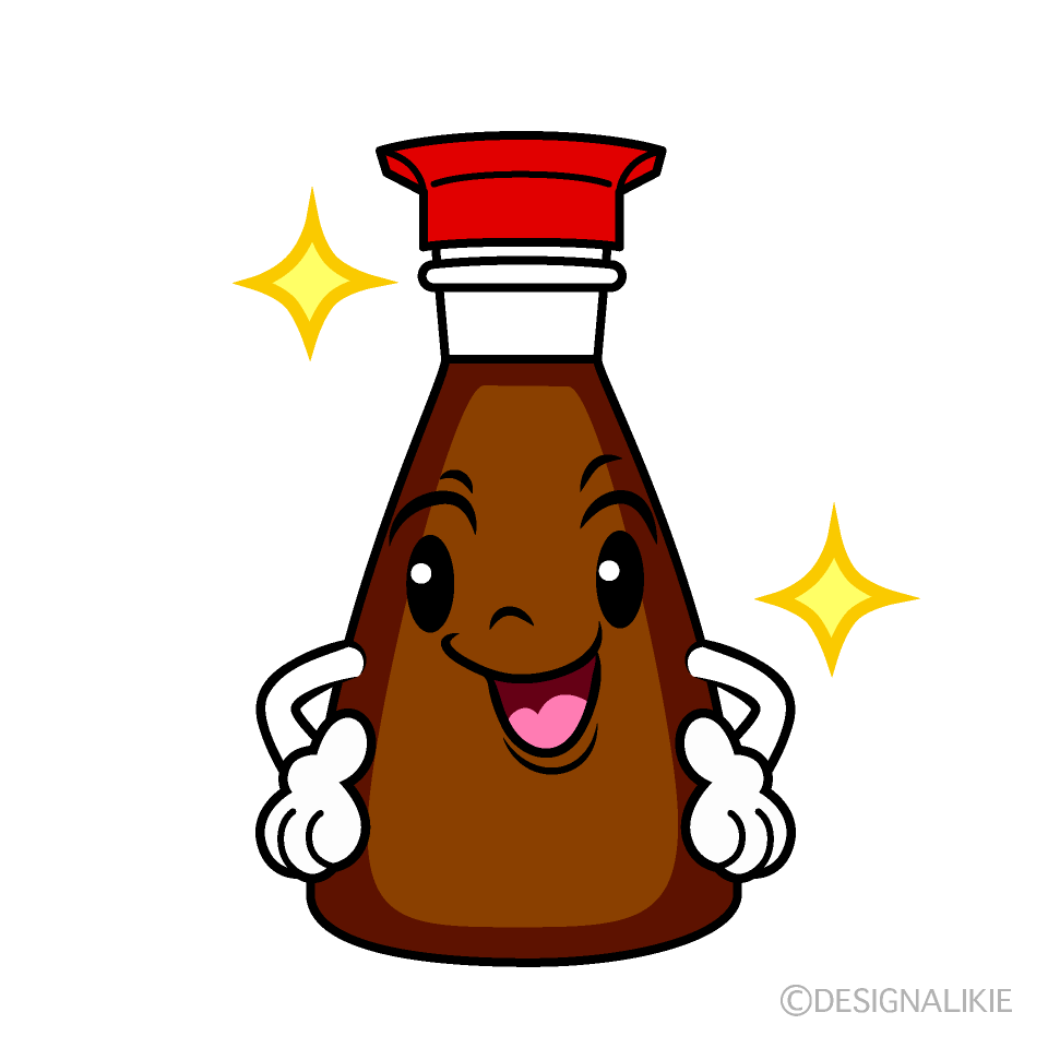 かわいいポーズする醤油イラスト