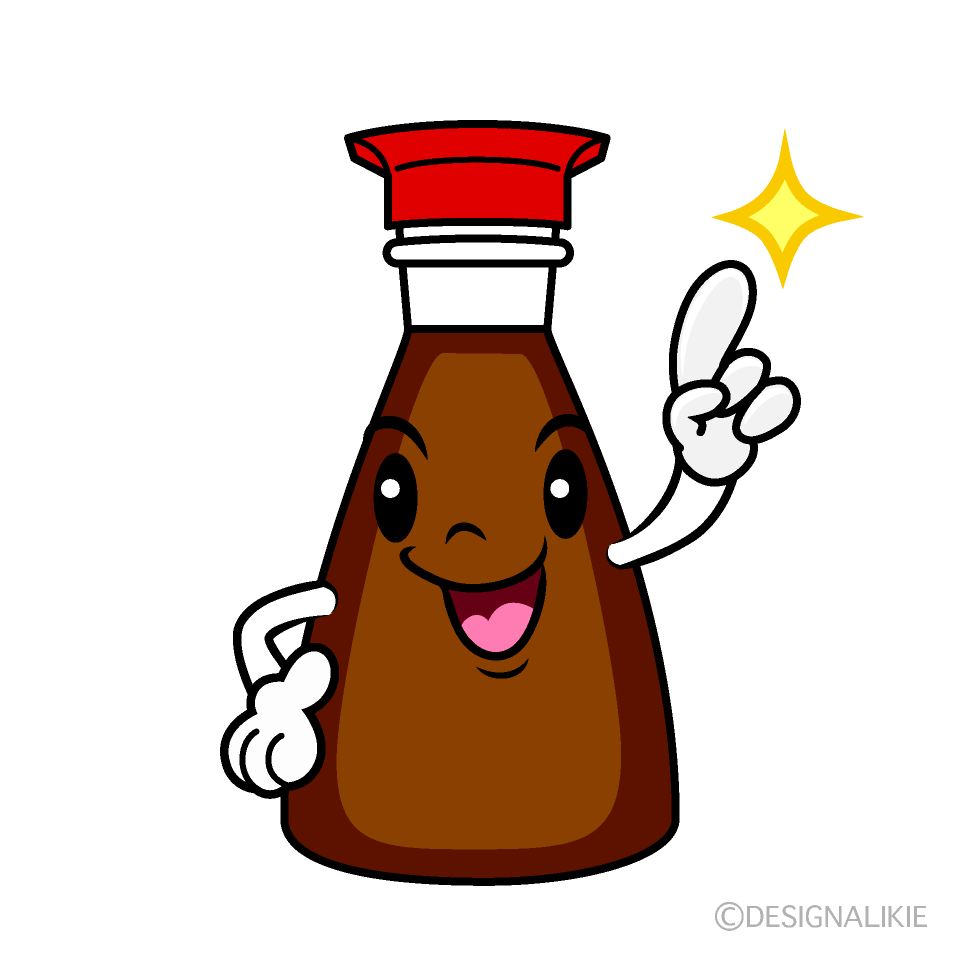 かわいい指差しする醤油イラスト