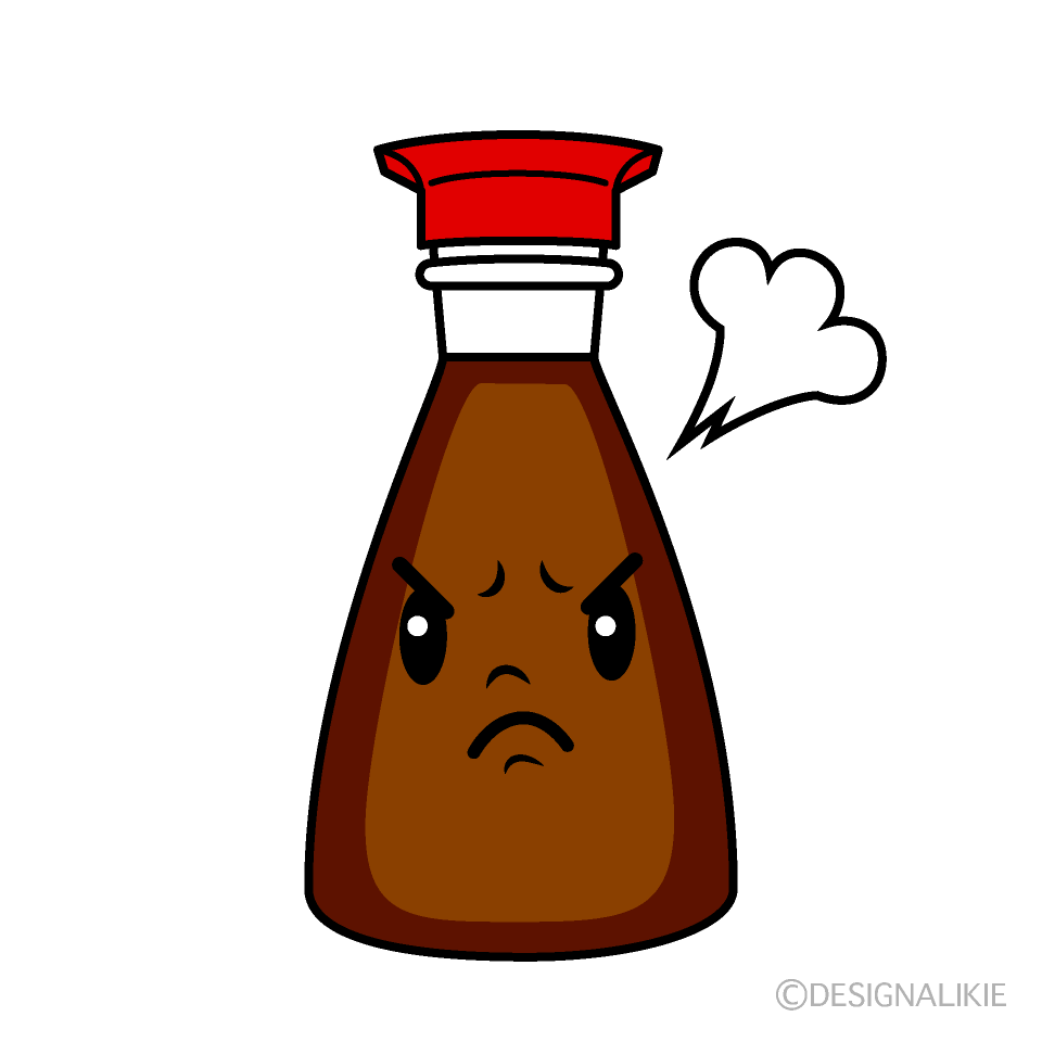 かわいい怒る醤油イラスト
