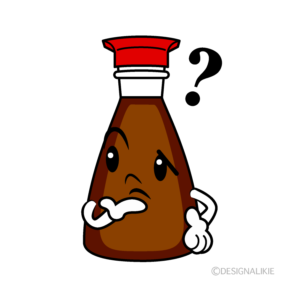 かわいい考える醤油イラスト
