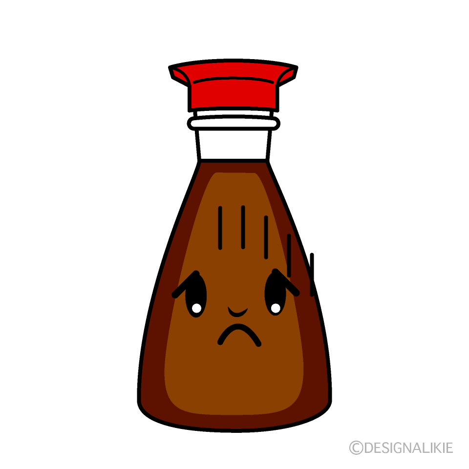 かわいいお辞儀する醤油イラスト