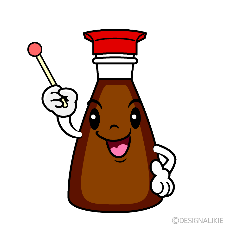 かわいい説明する醤油イラスト