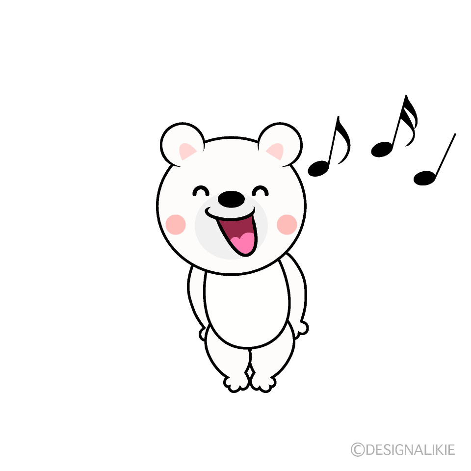 かわいい歌うシロクマイラスト