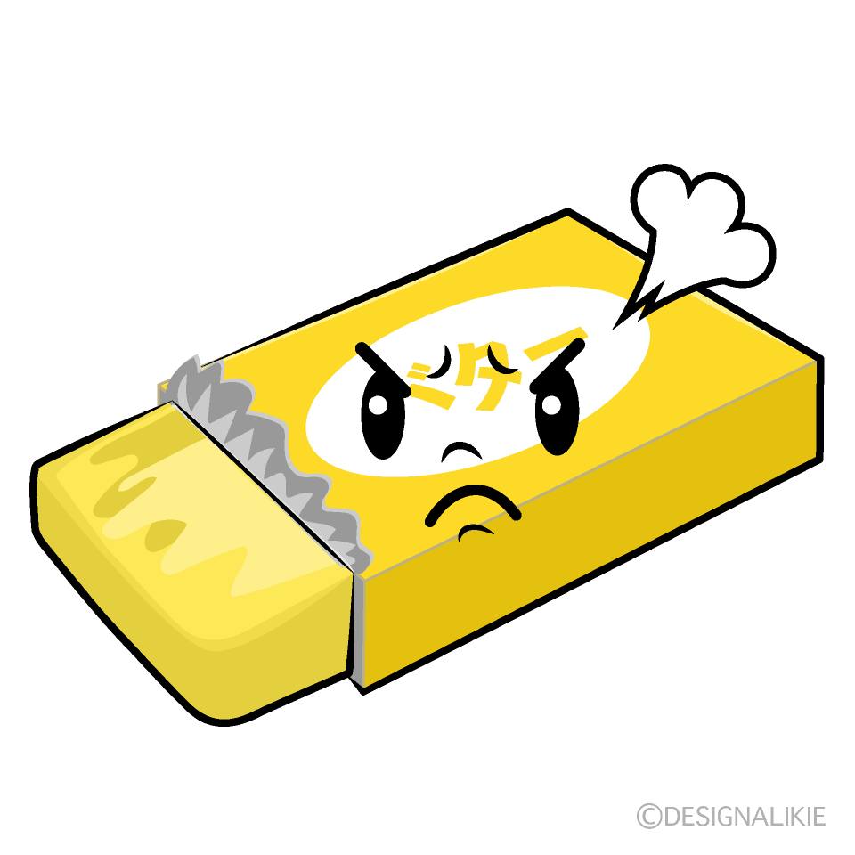 かわいい怒るバターイラスト