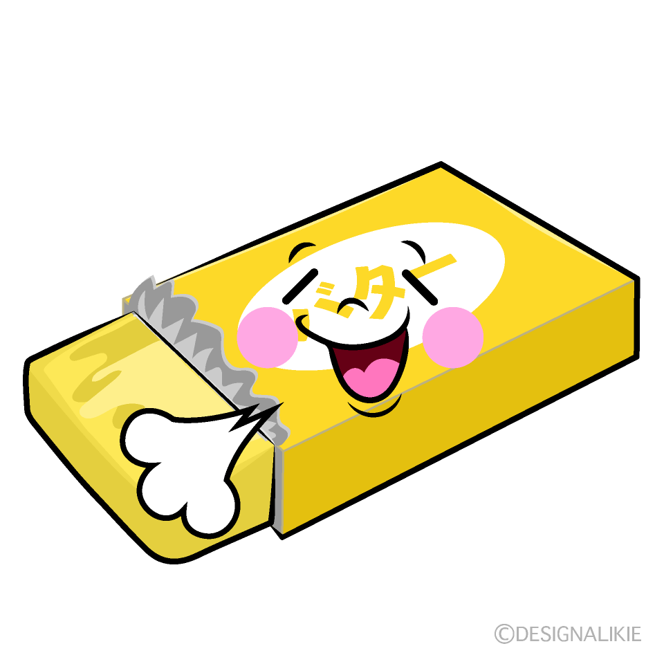かわいいほっとするバターイラスト