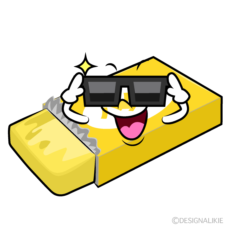 かわいいサングラスのバターイラスト