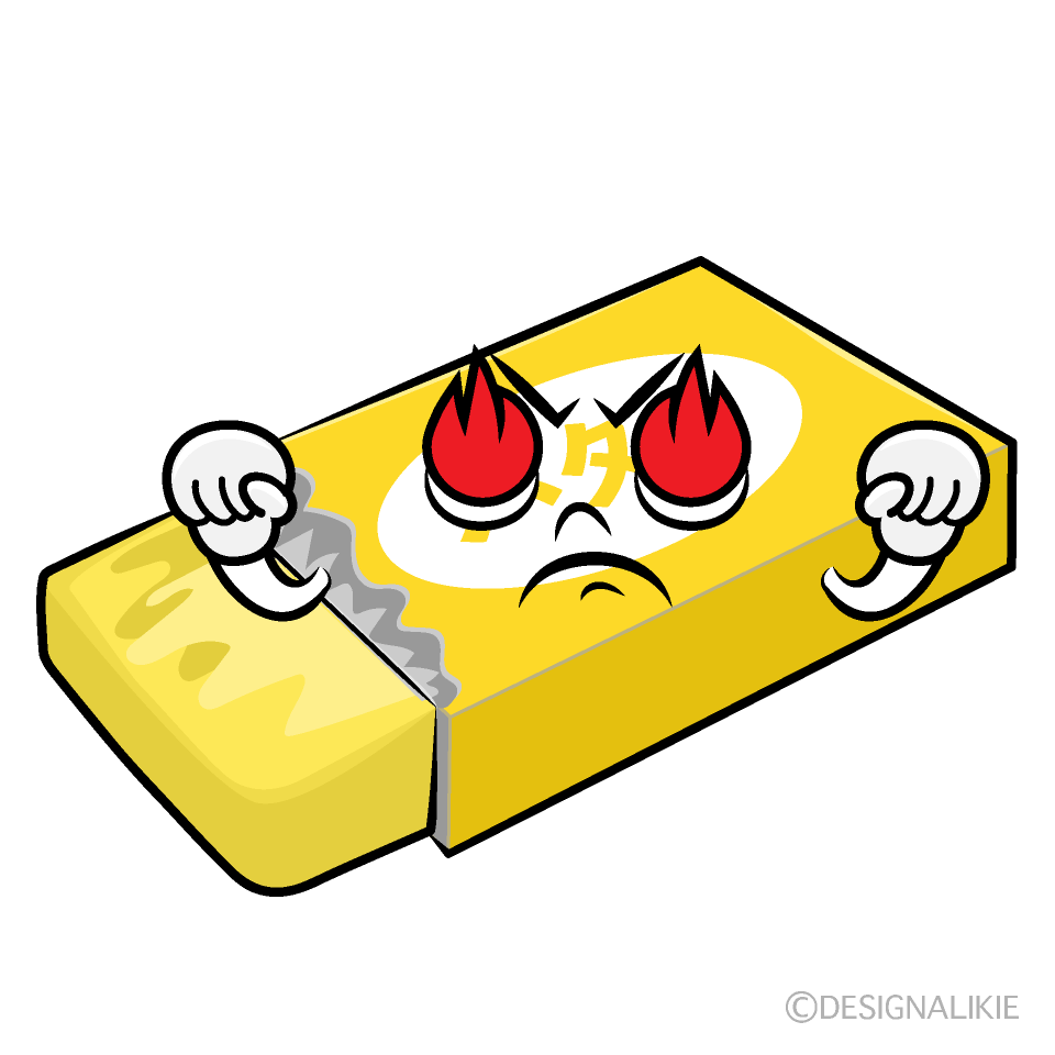 かわいい燃えるバターイラスト