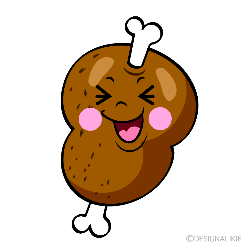 かわいい笑うマンモス肉イラスト