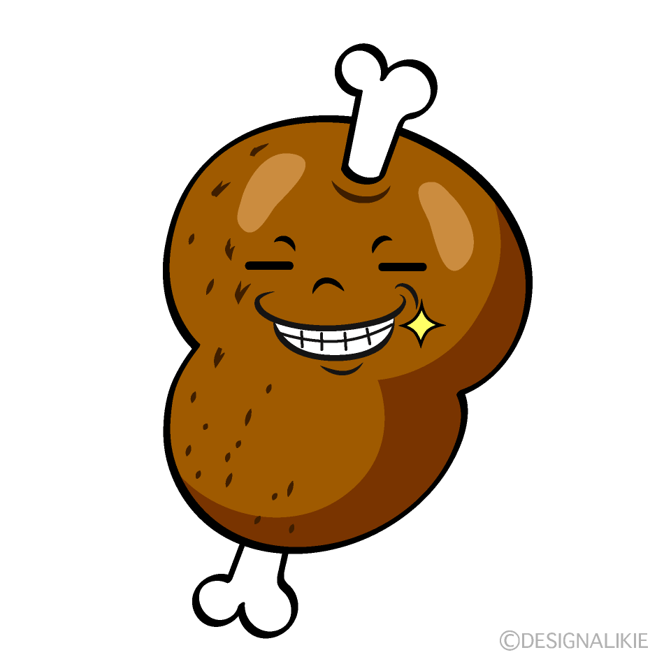 かわいいニヤリとするマンモス肉イラスト