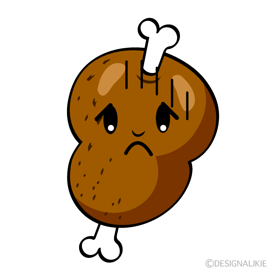 かわいいお辞儀するマンモス肉イラスト