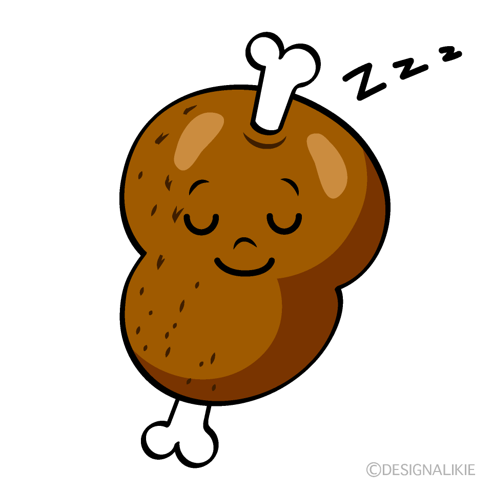 かわいい寝るマンモス肉イラスト