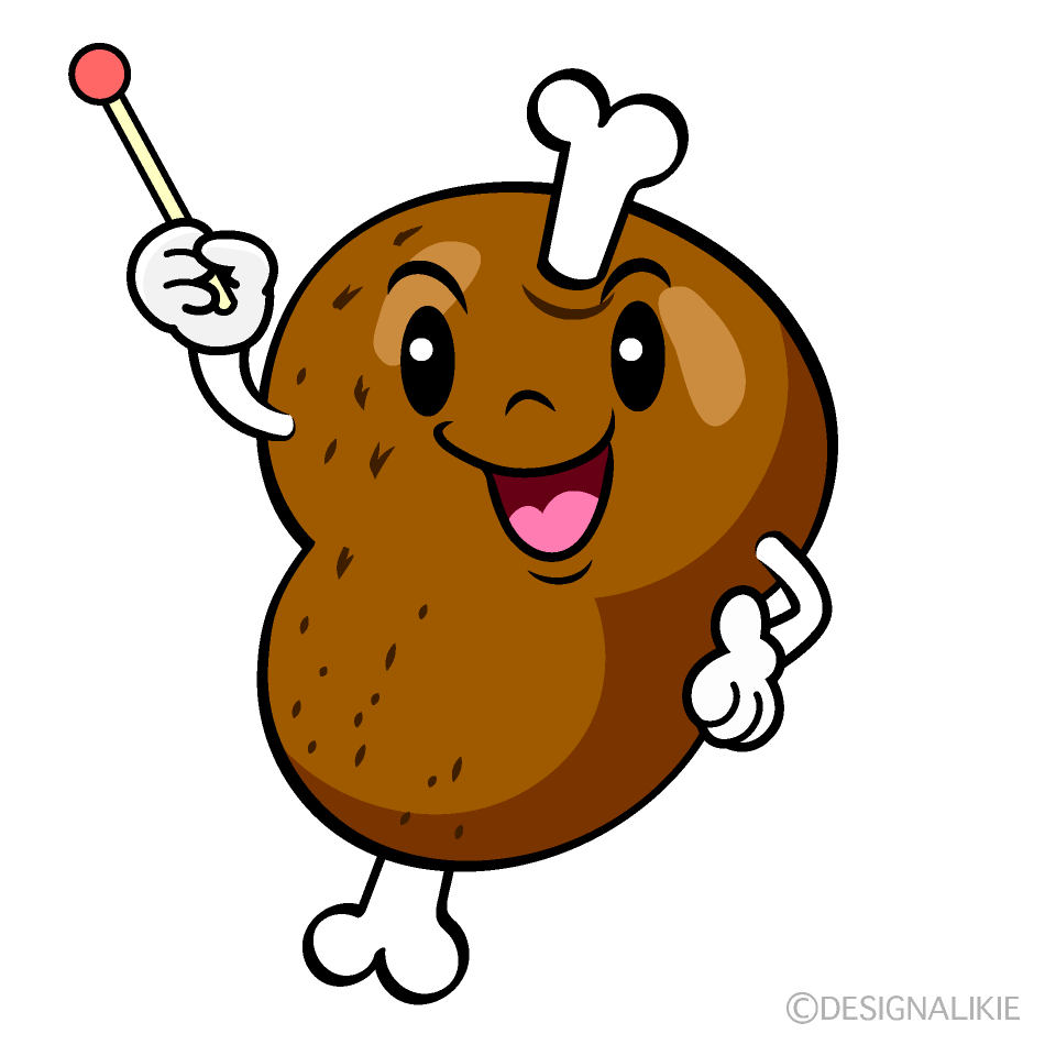 かわいい説明するマンモス肉イラスト