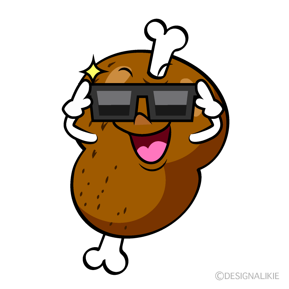 かわいいサングラスのマンモス肉イラスト