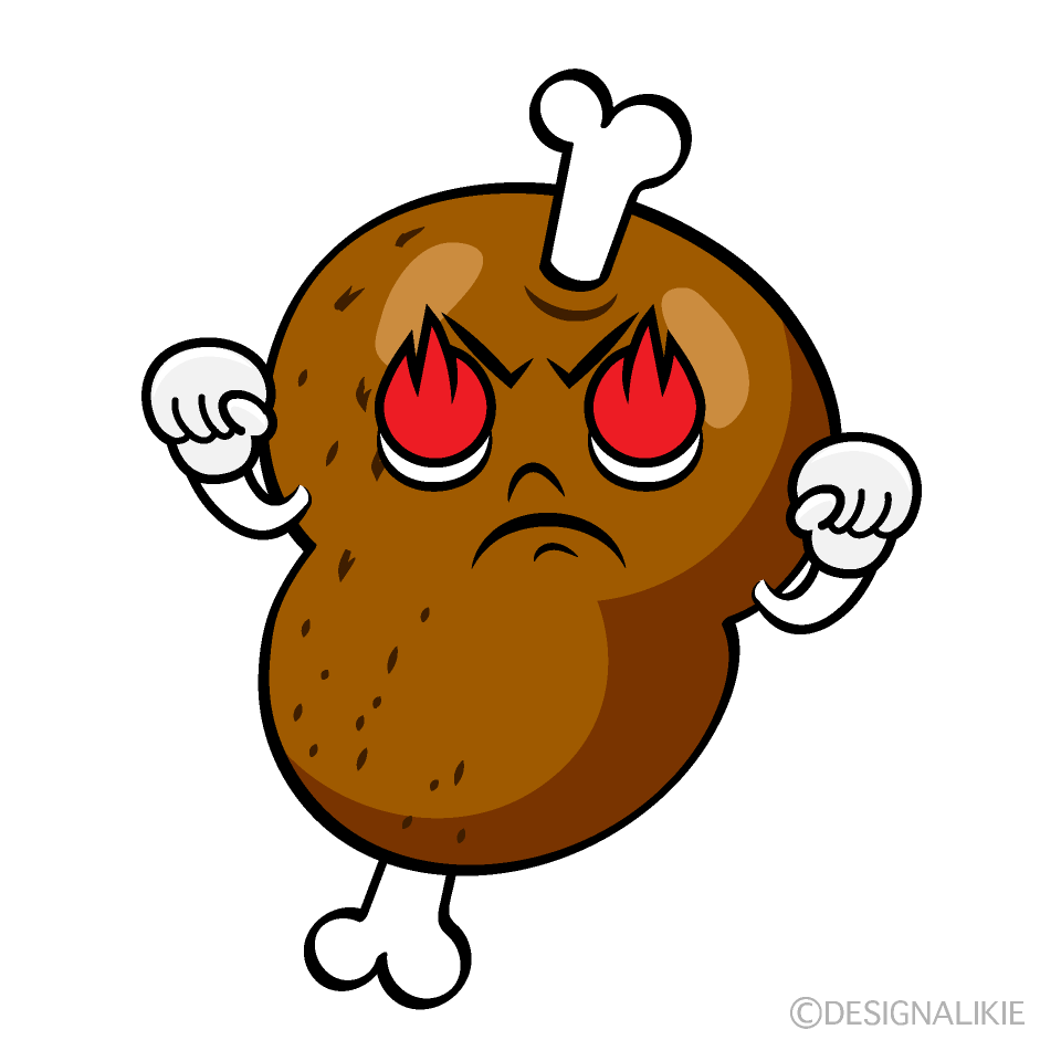 かわいい燃えるマンモス肉イラスト