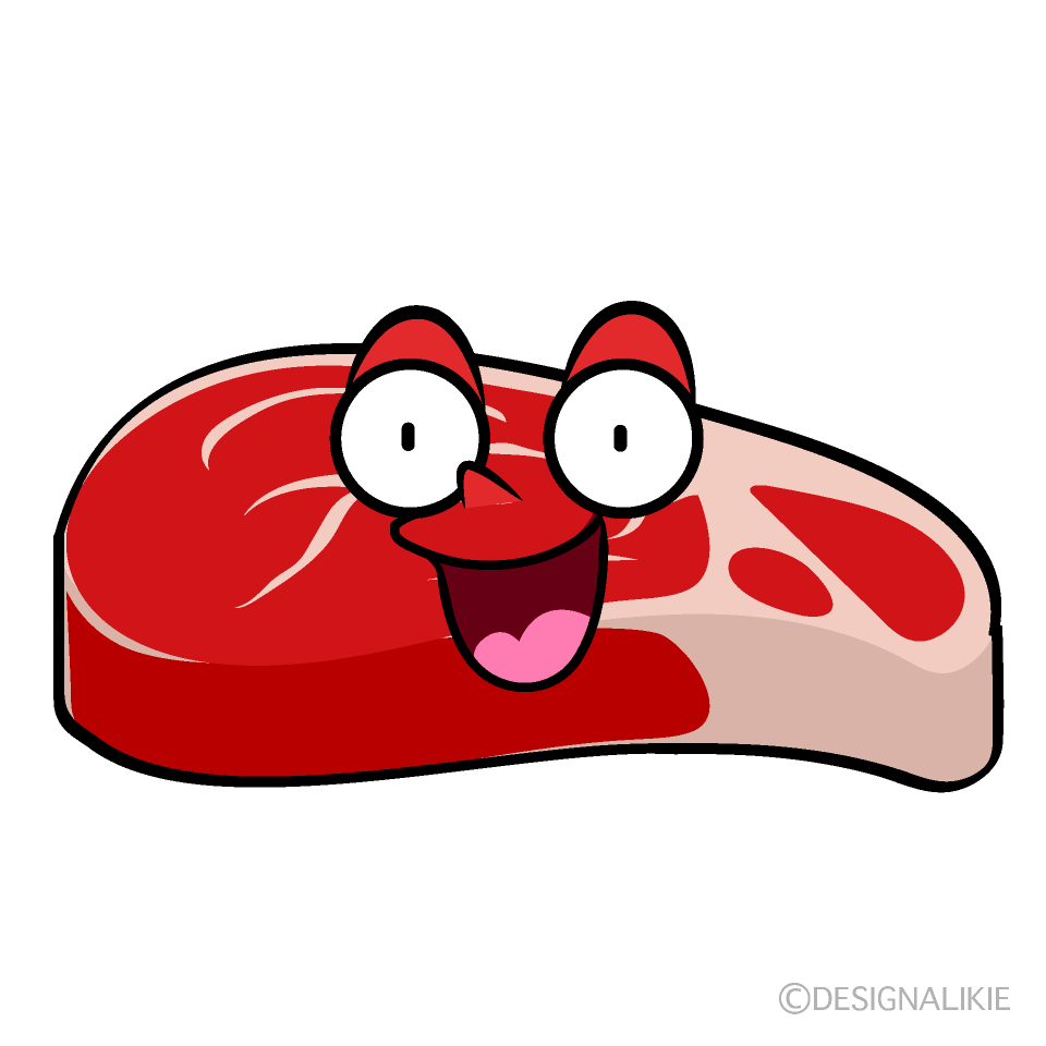 かわいい驚く牛肉イラスト