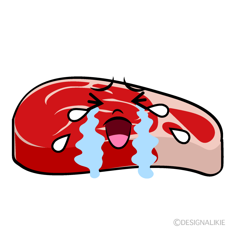 かわいい泣く牛肉イラスト