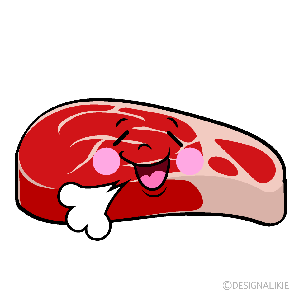 かわいいほっとする牛肉イラスト