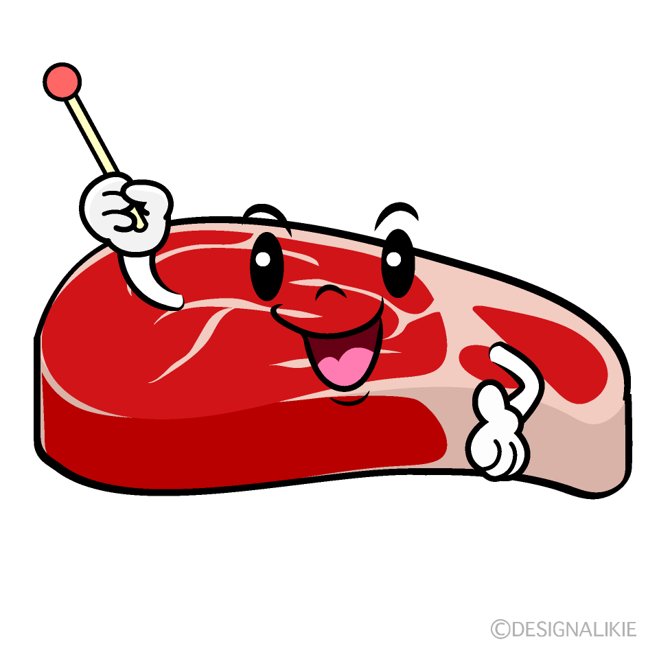 かわいい説明する牛肉イラスト