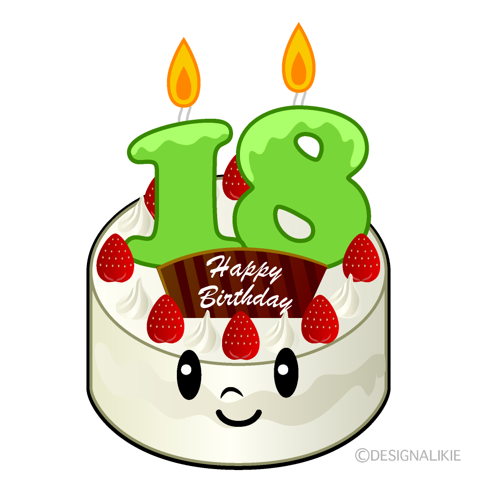 Cute 18th Birthday Cake Clipart