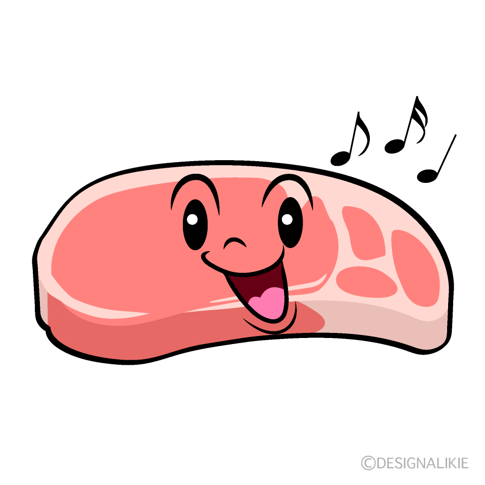 かわいい歌う豚肉イラスト