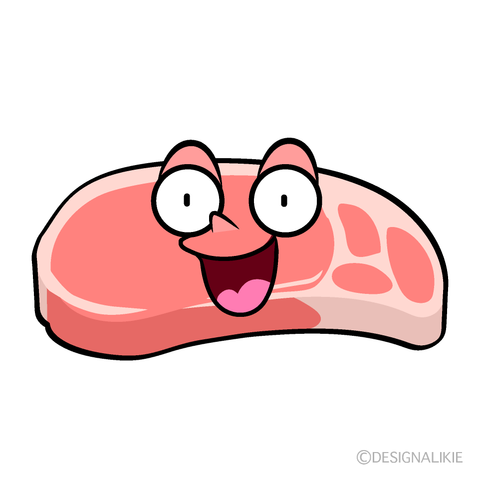 かわいい驚く豚肉イラスト