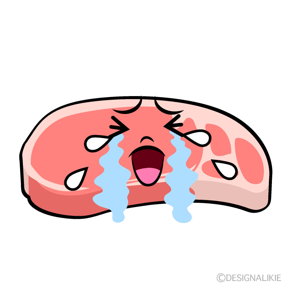かわいい泣く豚肉イラスト