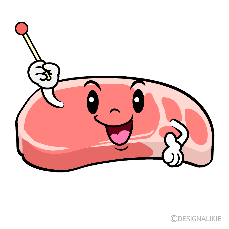 かわいい説明する豚肉イラスト