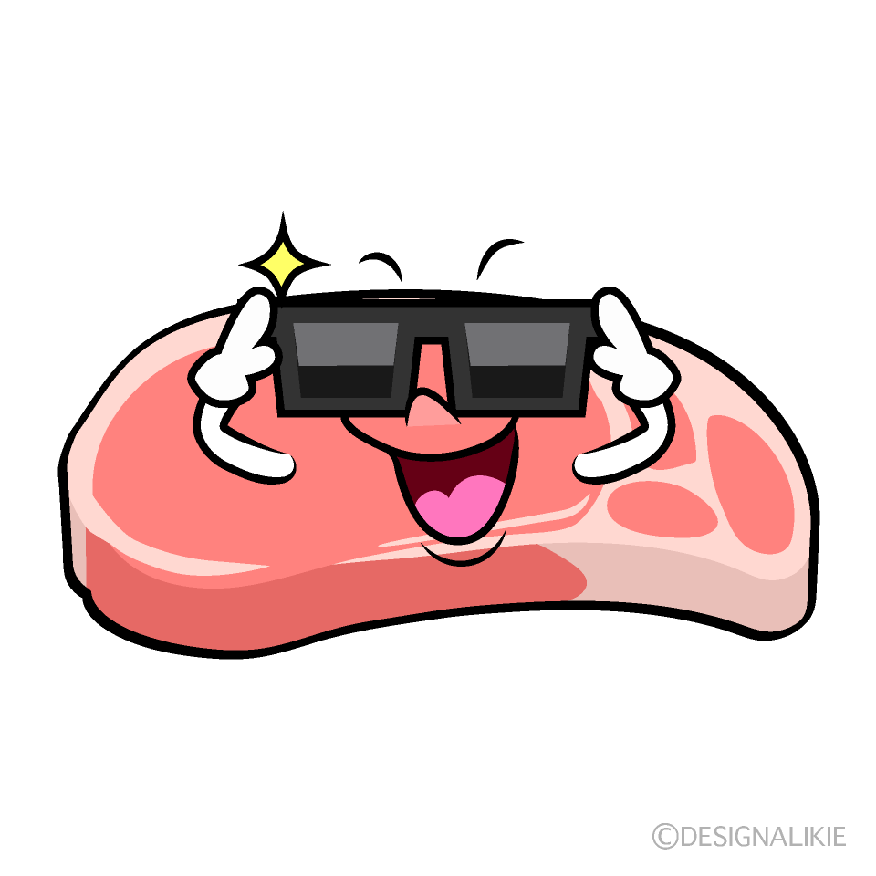 かわいいサングラスの豚肉イラスト