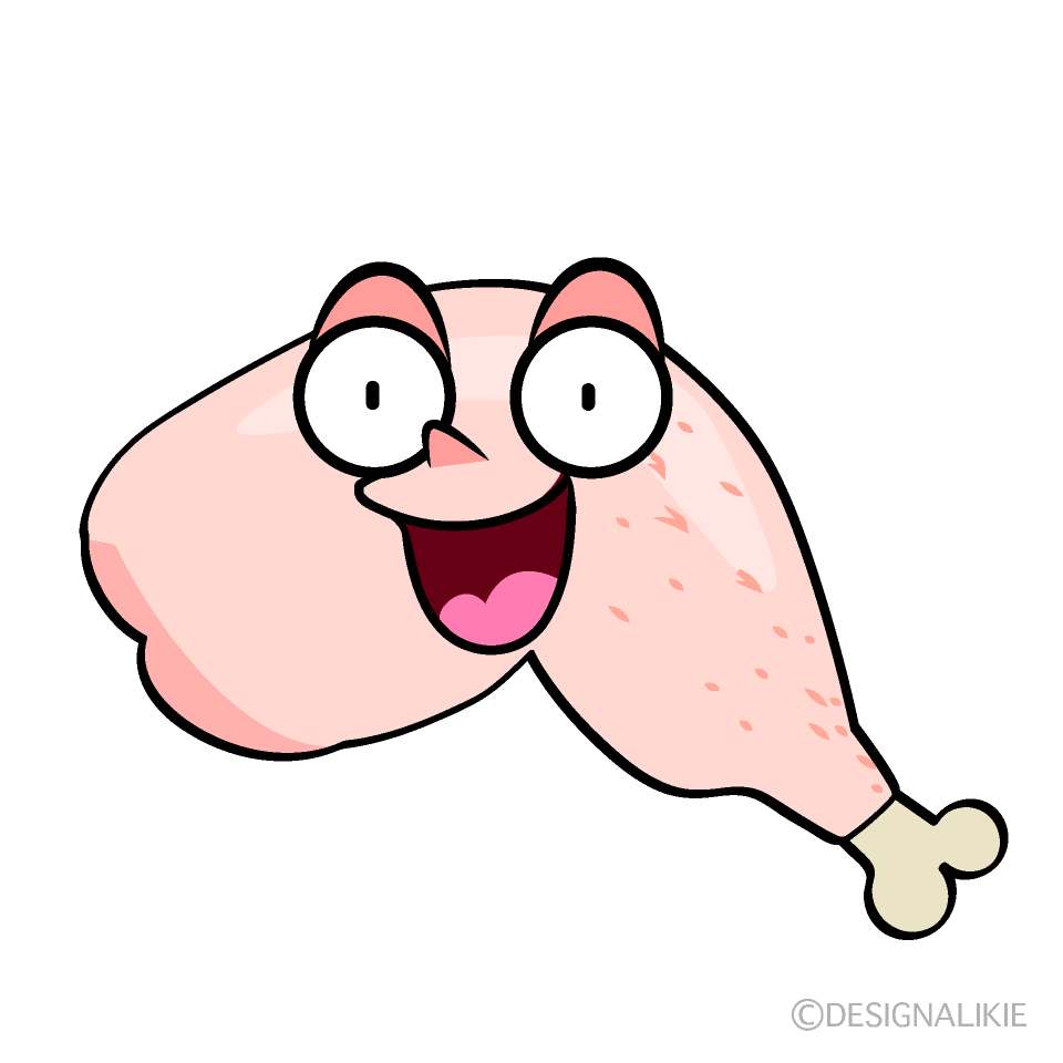 かわいい驚く鶏肉イラスト