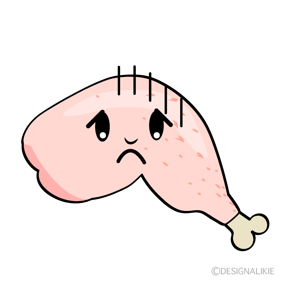 かわいいお辞儀する鶏肉イラスト