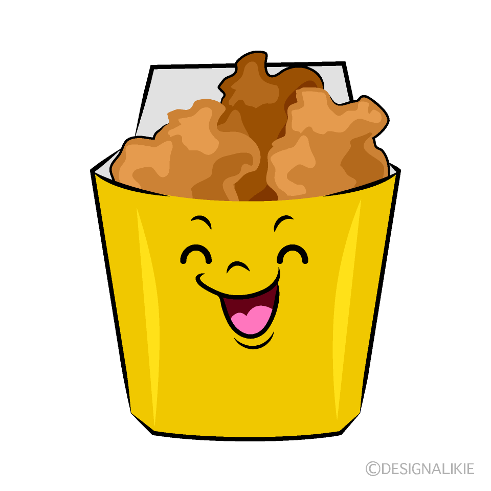 かわいい笑顔の唐揚げイラスト