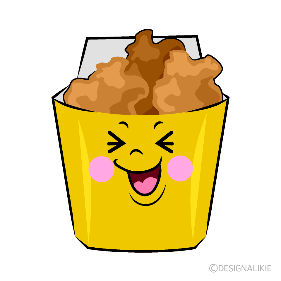 かわいい笑う唐揚げイラスト