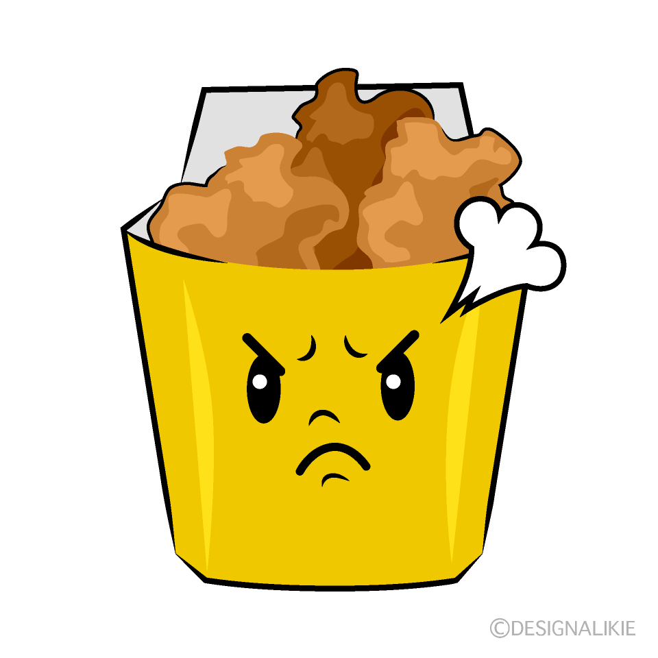 かわいい怒る唐揚げイラスト