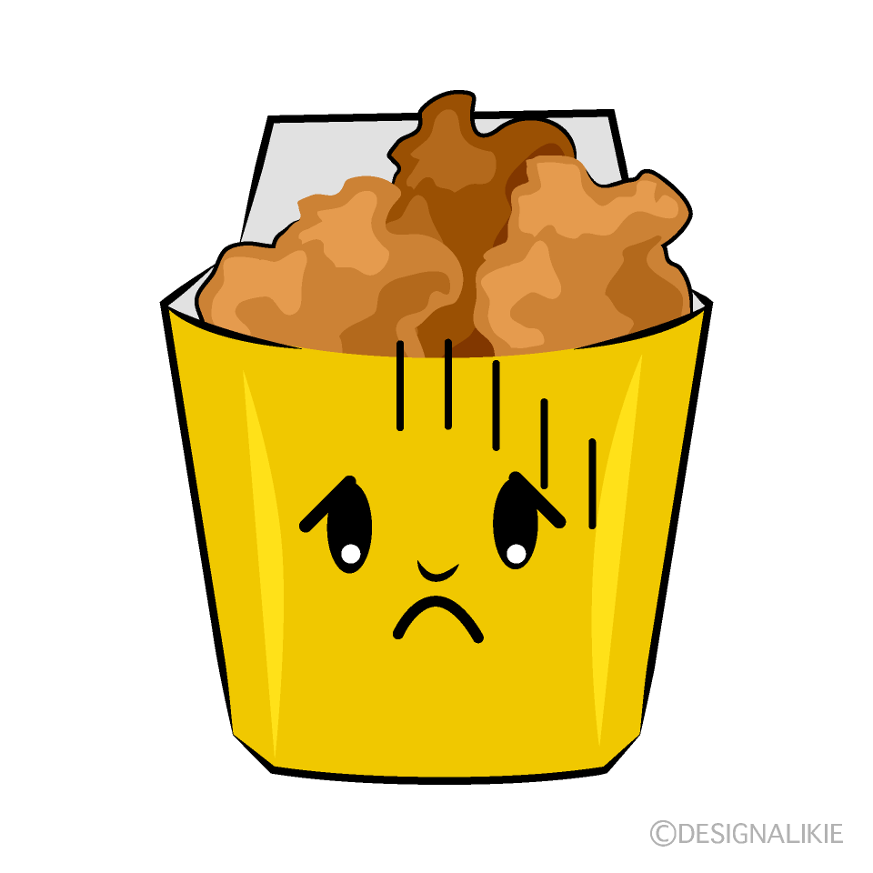 かわいいお辞儀する唐揚げイラスト