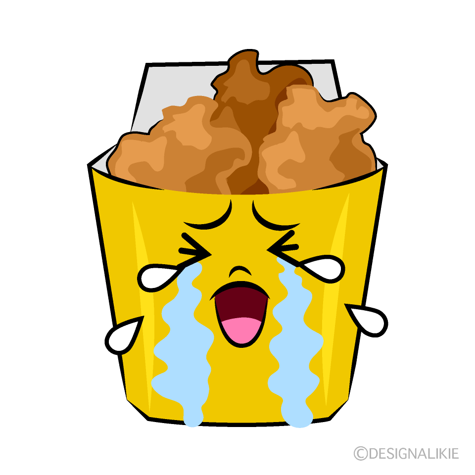 かわいい泣く唐揚げイラスト