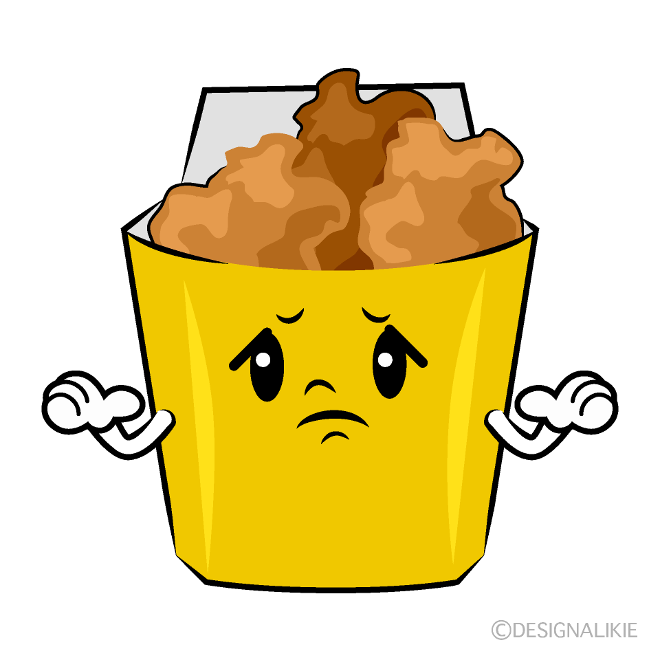 かわいい困る唐揚げイラスト
