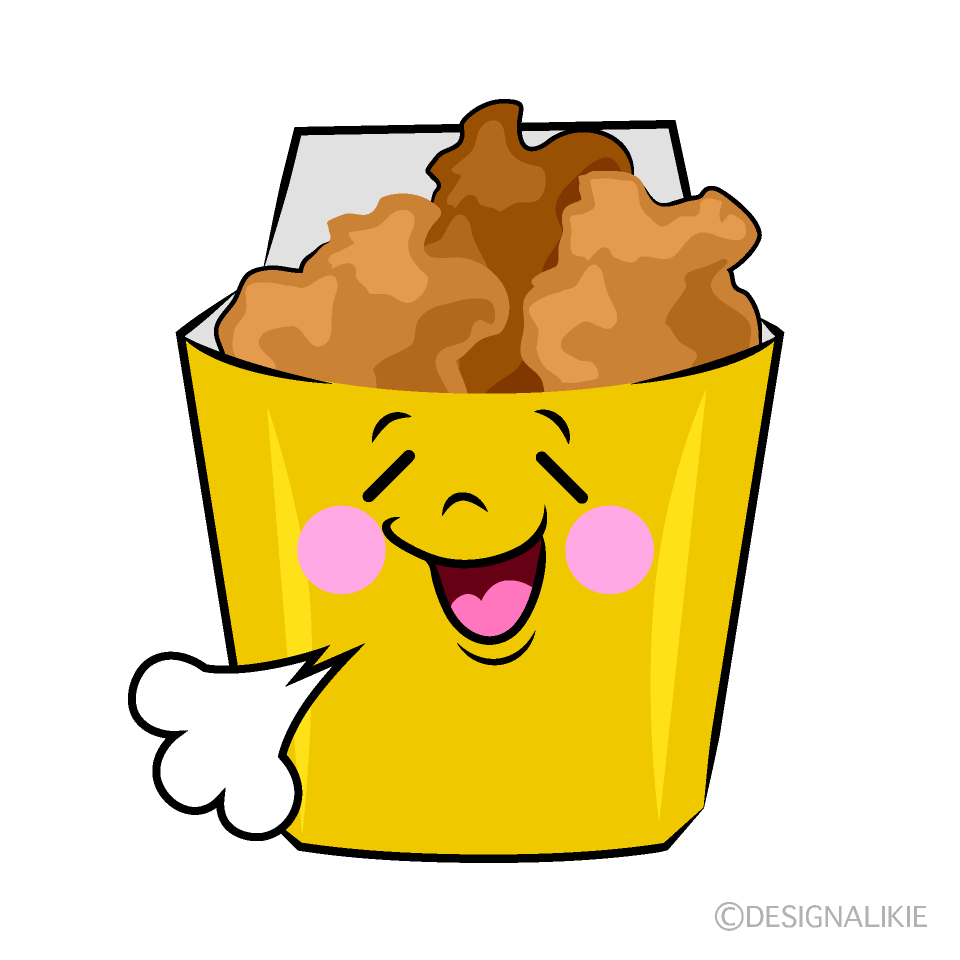 かわいいほっとする唐揚げイラスト