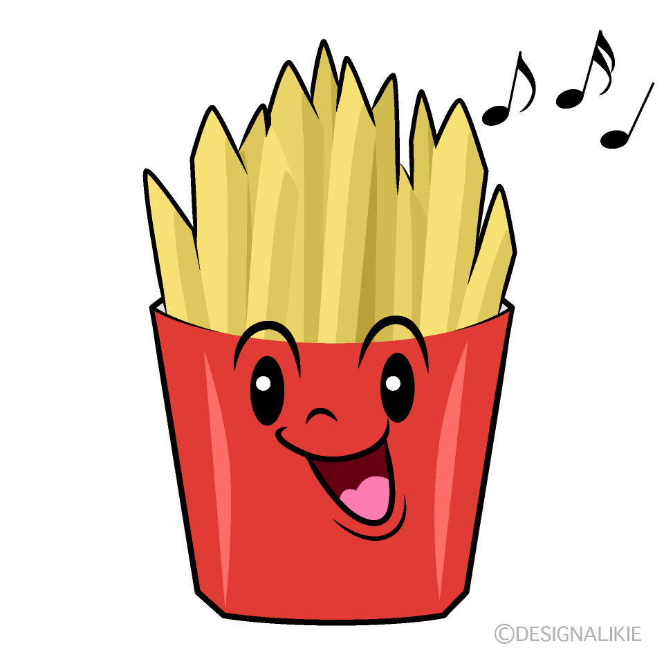 かわいい歌うフライドポテトイラスト