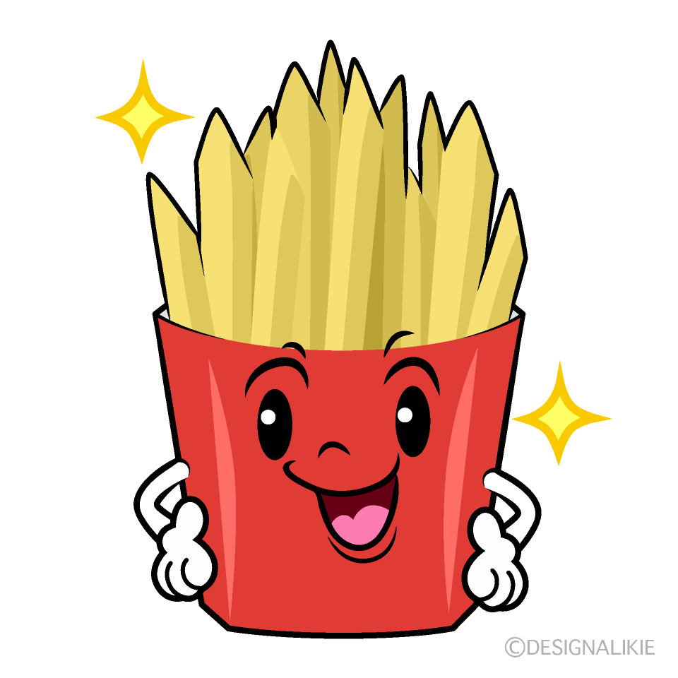 かわいいポーズするフライドポテトイラスト