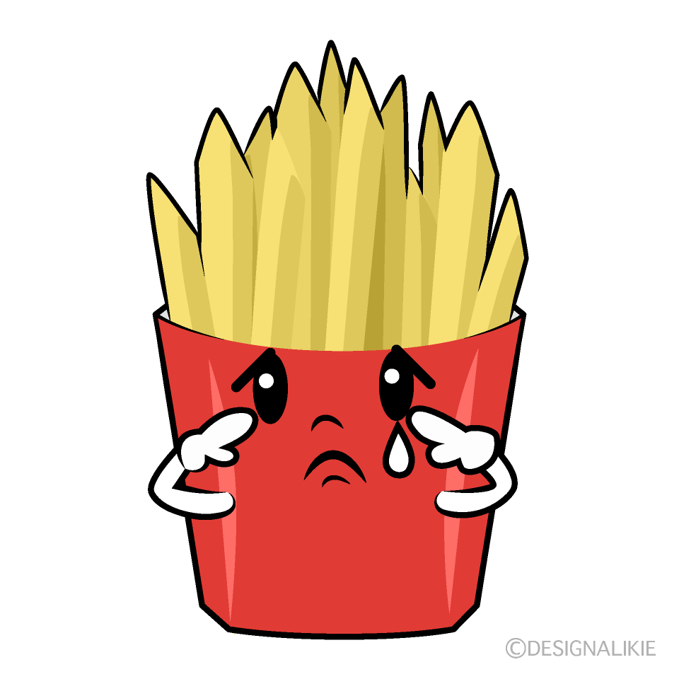 かわいい悲しいフライドポテトイラスト