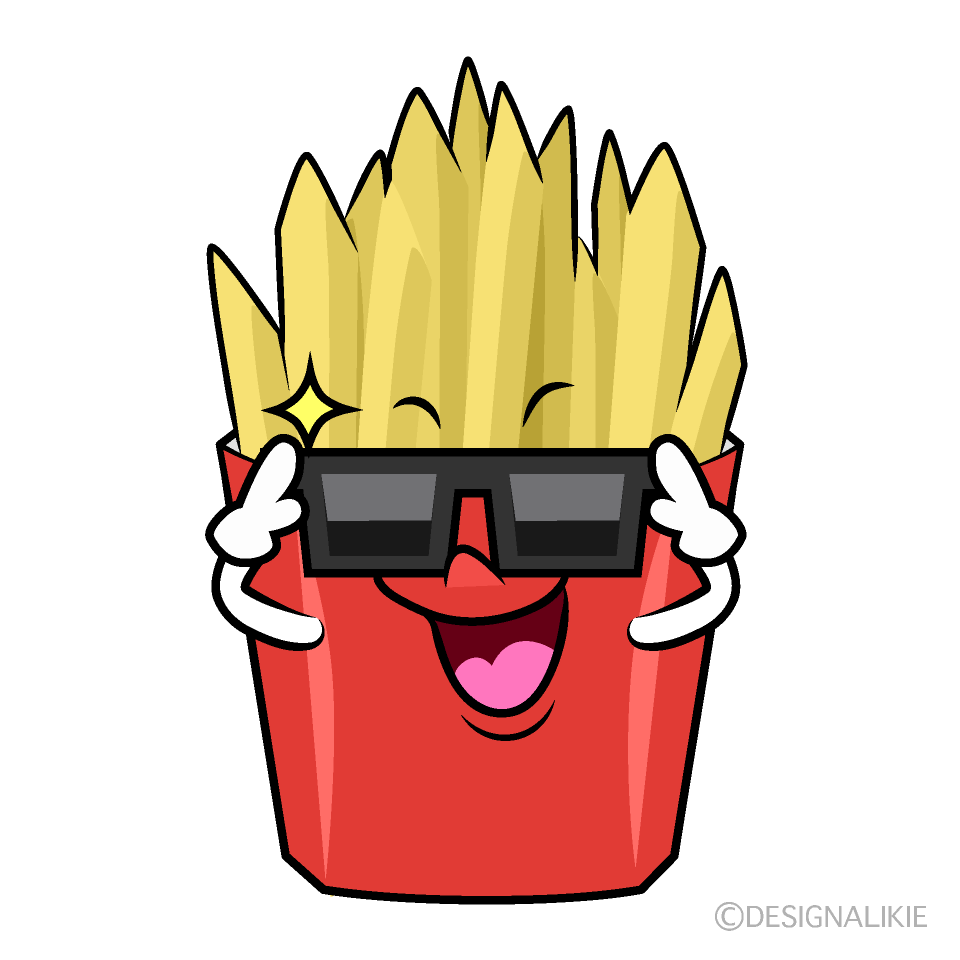 かわいいサングラスのフライドポテトイラスト