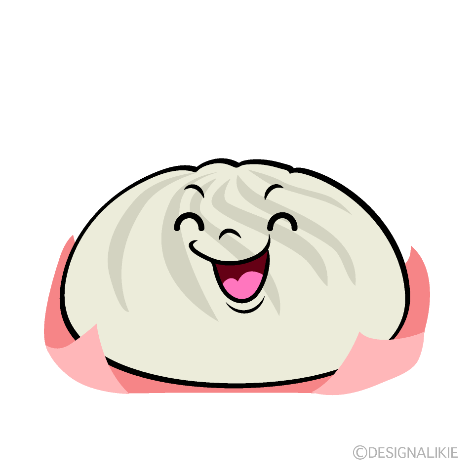 かわいい笑顔の肉まんイラスト