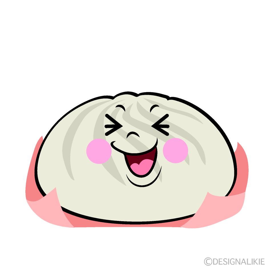 かわいい笑う肉まんイラスト