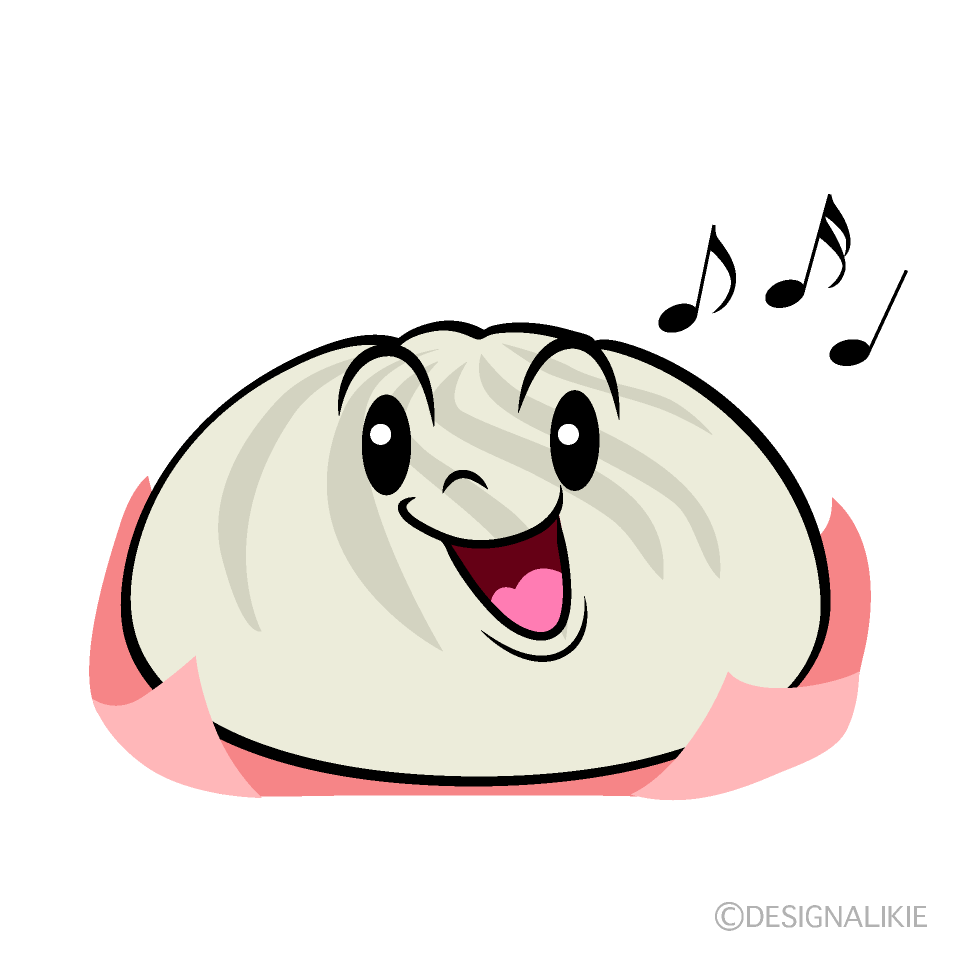 かわいい歌う肉まんイラスト