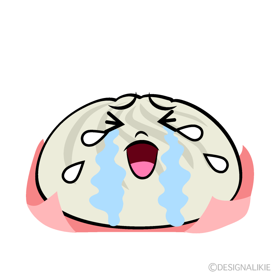 Cute Crying Meat Bun Clipart