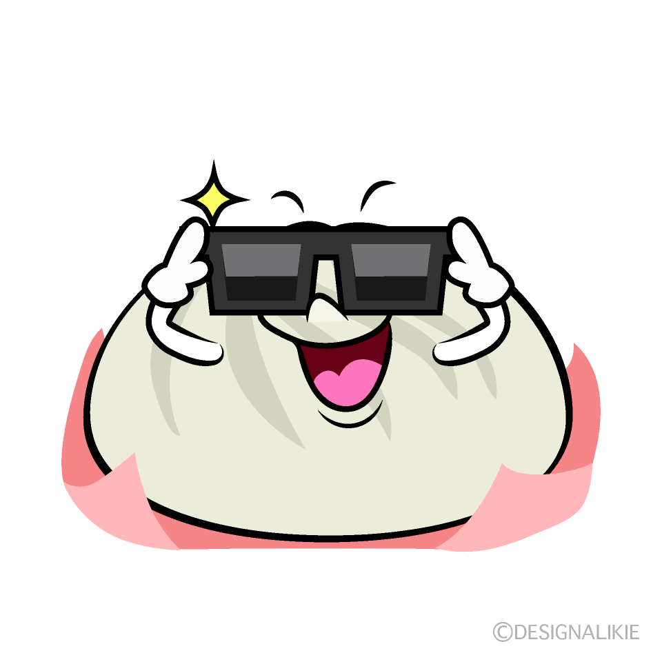 かわいいサングラスの肉まんイラスト