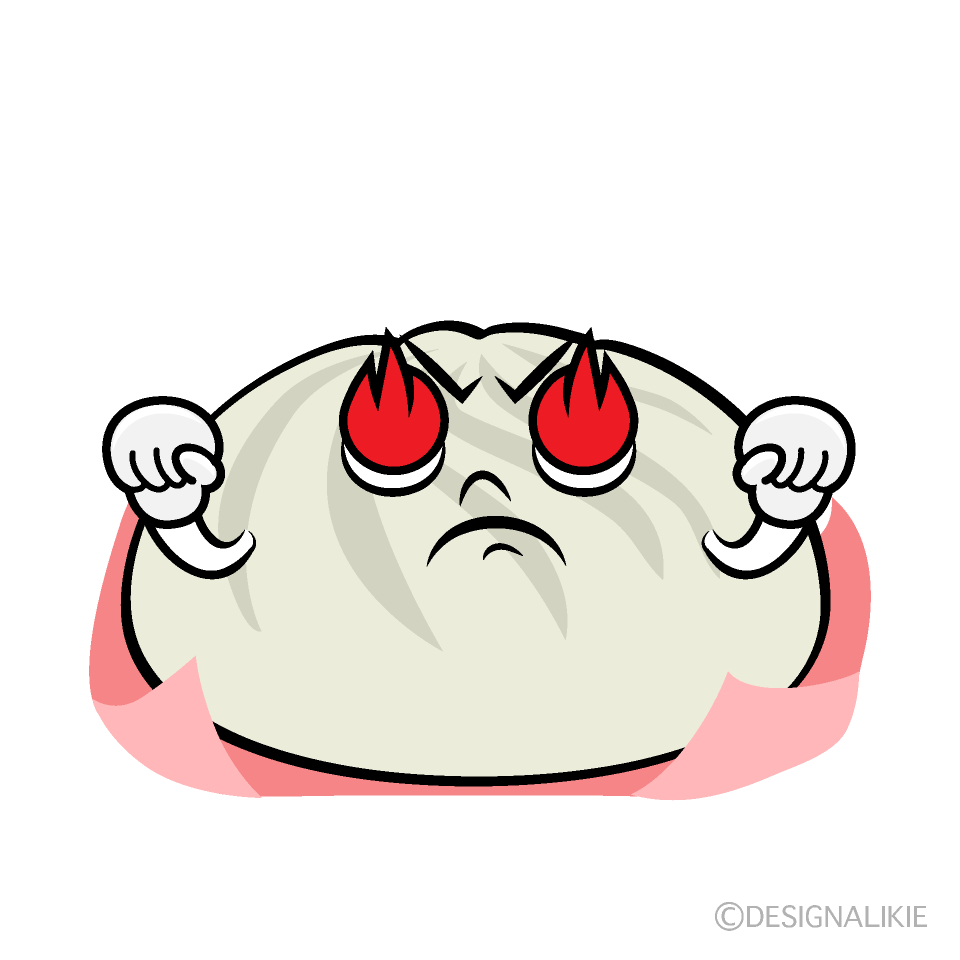 かわいい燃える肉まんイラスト
