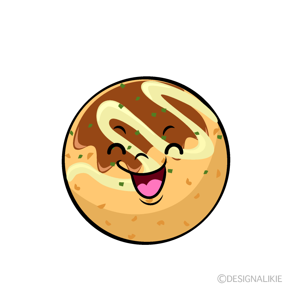 かわいい笑顔のたこ焼きイラスト