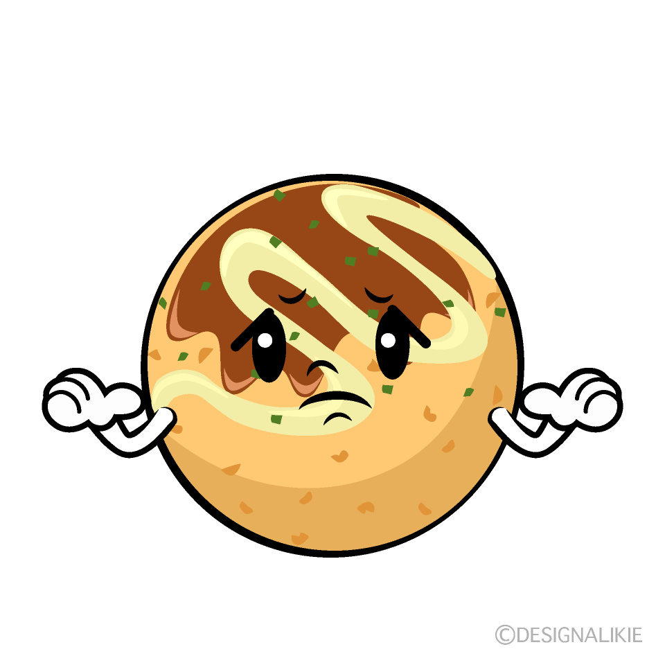 Cute Troubled Takoyaki Clipart