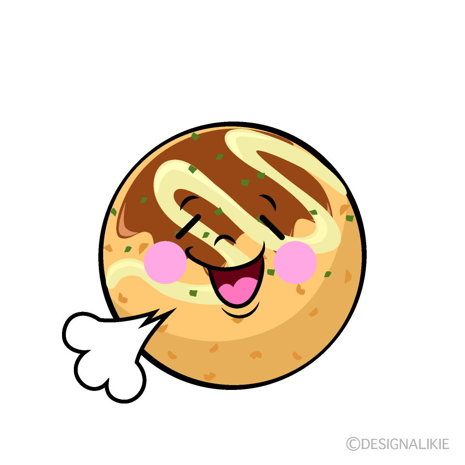 かわいいほっとするたこ焼きイラスト
